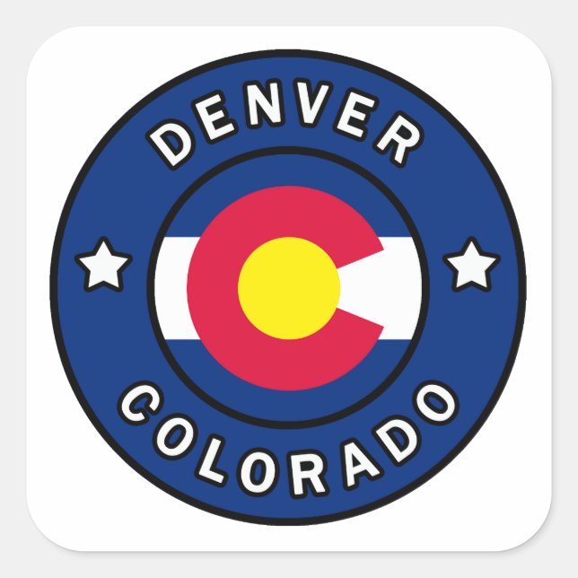 Denver Colorado Quadratischer Aufkleber (Vorderseite)