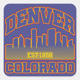 Denver, Colorado Quadratischer Aufkleber