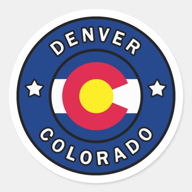 Denver Colorado Runder Aufkleber (Vorderseite)