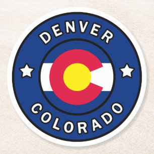 Denver Colorado Runder Pappuntersetzer