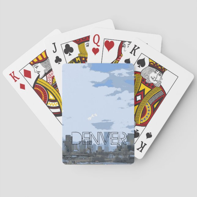 Denver Colorado skyline künstlerische Spielkarten (Rückseite)