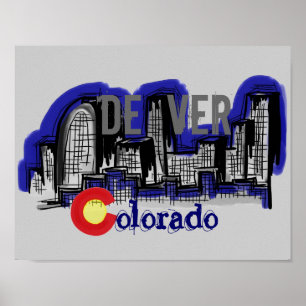 Denver Colorado Skyline Poster