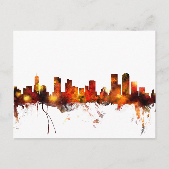 Denver Colorado Skyline Postkarte (Vorderseite)