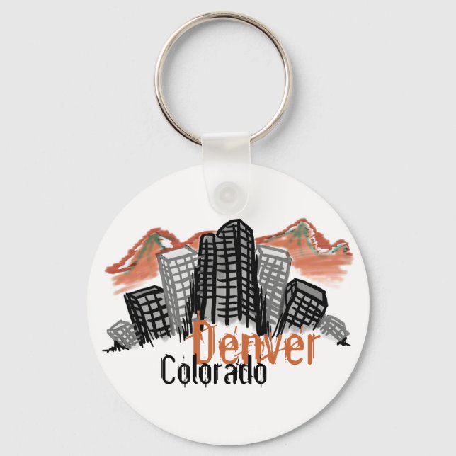 Denver Colorado Skyline Schlüsselanhänger (Vorderseite)