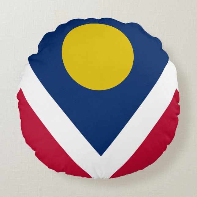 Denver (Colorado) Stadtflagge Rundes Kissen (Vorderseite)