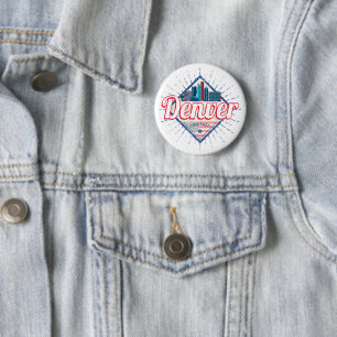 Denver Colorado United Staaten Skyline Vintag USA Button