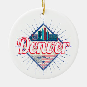 Denver Colorado Vereinigte Staaten Skyline Vintage Keramik Ornament