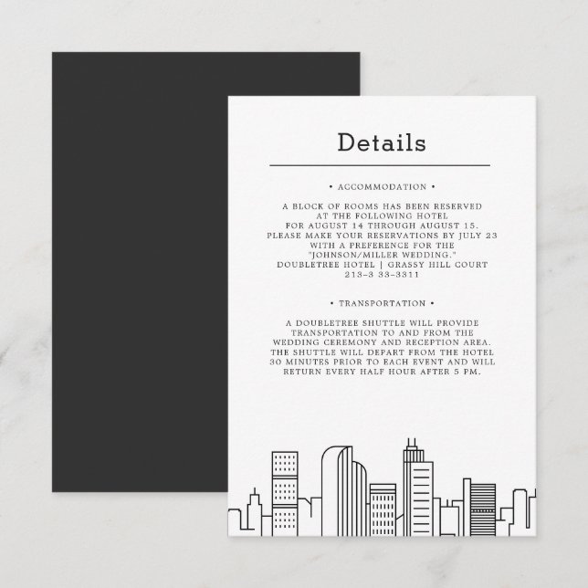 Denver, Colorado Wedding | Gästedaten Einladung (Vorne/Hinten)