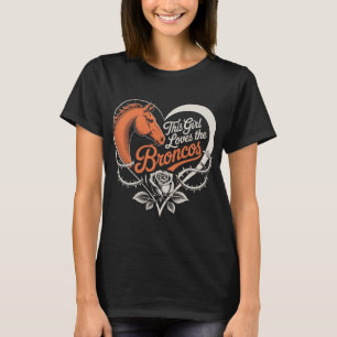 Denver Football Girl Herz-Shirt Colorado Game Day T-Shirt