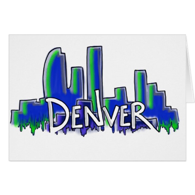 Denver Graffiti Stil Skyline (Vorderseite (Horizontal))
