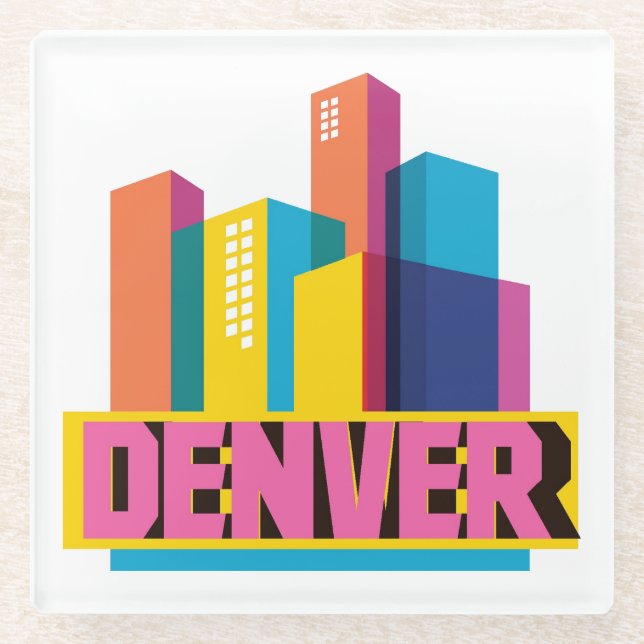 Denver im Entwurf Glasuntersetzer (Vorderseite)