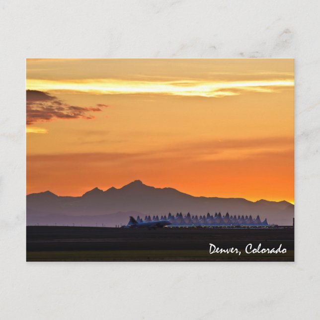 Denver International Airport Sunset Postcard Postkarte (Vorderseite)