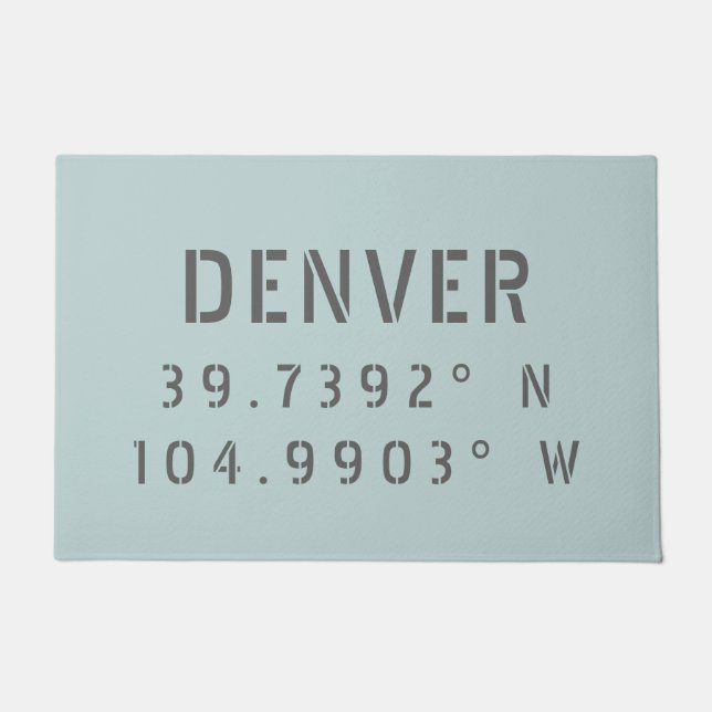 Denver Latitude und Longitude Fußmatte (Vorderseite)