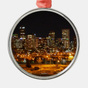 Denver nachts silbernes ornament