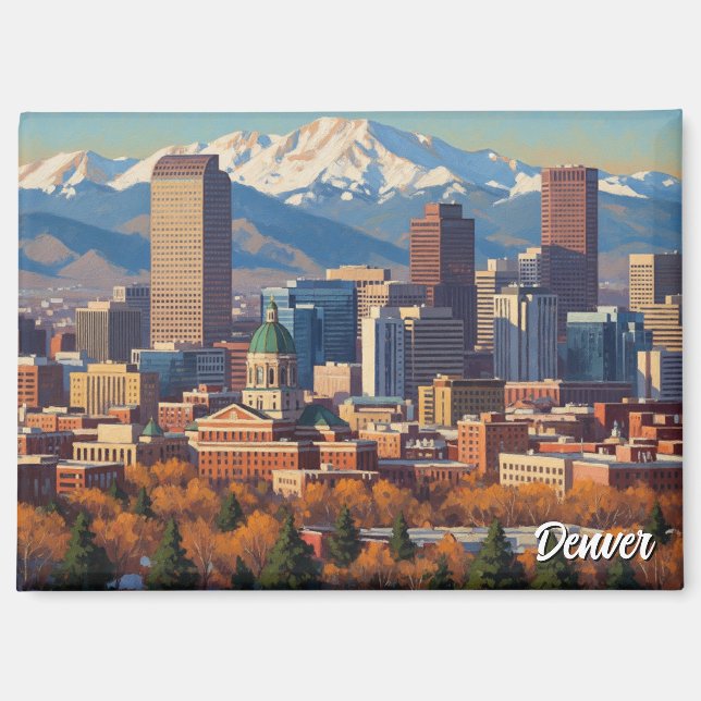 Denver Skyline Colorado Magnet (Vorderseite)