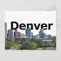 Denver Skyline mit Denver im Himmel