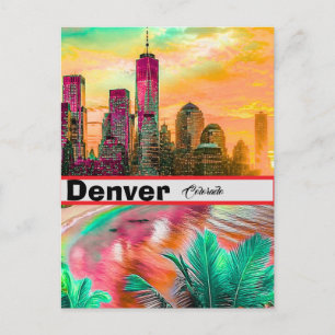 Denver Skyline, Stadtansicht Berge Cut Datei für Postkarte