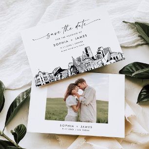 Denver Skyline Wedding Save the Date Card Einladung