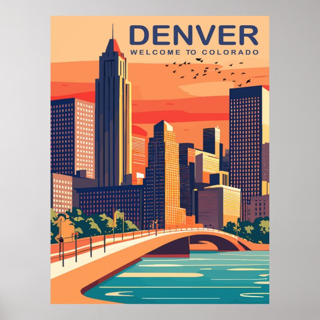 Denver, Southplatte River, Colorado, Travel Poster (Vorne)