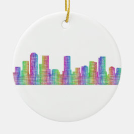 Denver-Stadt-Skyline Keramik Ornament