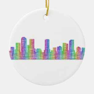 Denver-Stadt-Skyline Keramik Ornament