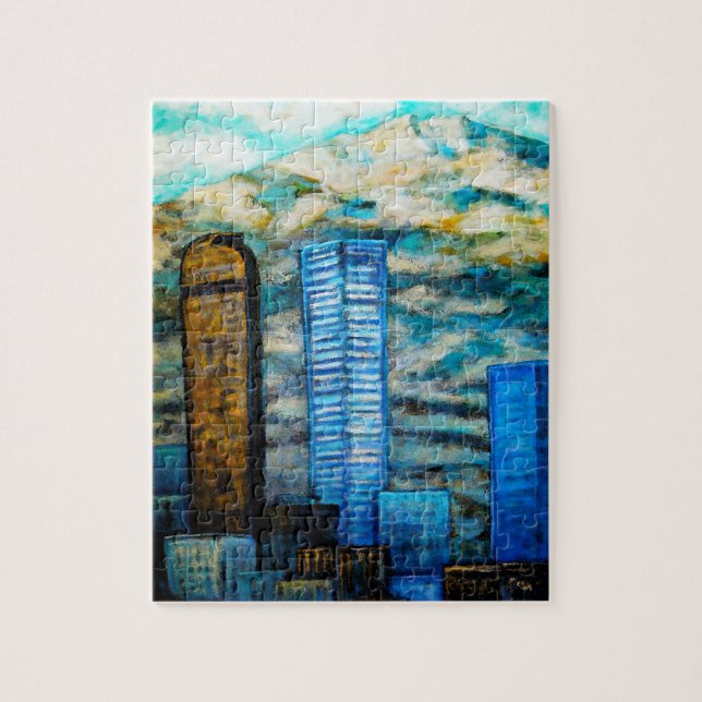 Denver-Stadtbild-Malerei, Kunst-Puzzlespiel (Vertikal)