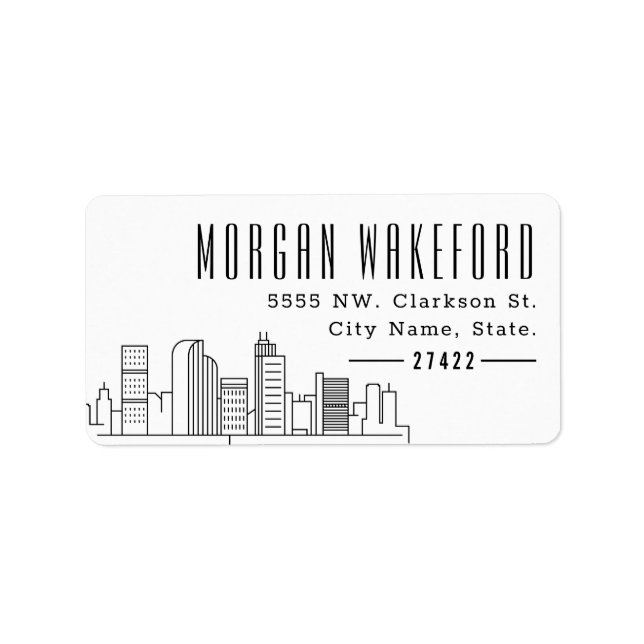 Denver Stylisé Skyline Grand Étiquette (Devant)