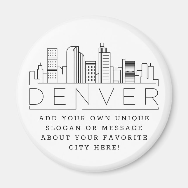 Denver Themed | Benutzerdefinierte Stadtmeldung od Magnet (Vorne)