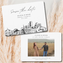 Denver Wedding Modern Save the Date Einladung