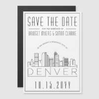 Denver Wedding | Stilisierte Skyline Save the Date
