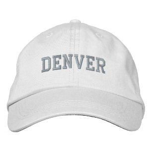 DENVER White Cotton Bestickte Baseballkappe