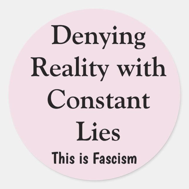 Denying Reality Runder Aufkleber (Vorderseite)