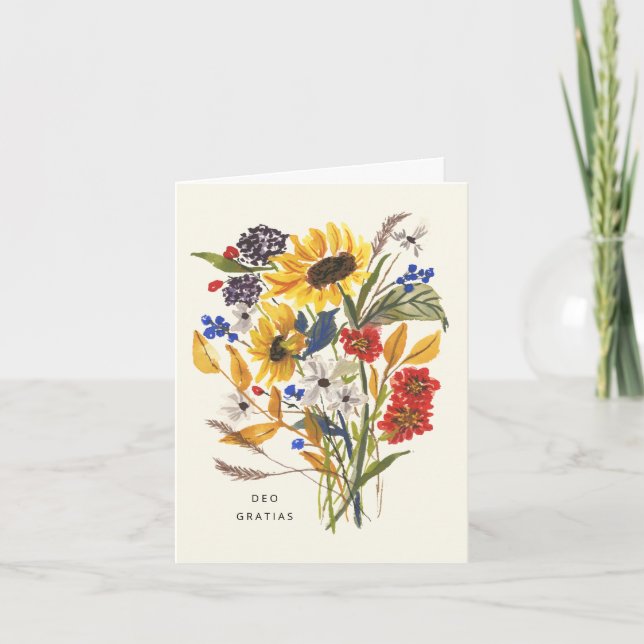 Deo Gratias Card, Sonnenblumenkarte (Vorderseite)