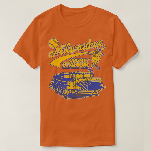Deoffizielles Baseball Milwaukee Landkreis Stadion T-Shirt (Design vorne)