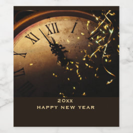 Deorative Uhr, Silvester Weinetikett