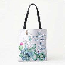Dépendant dans le sac fourre-tout à Succulents