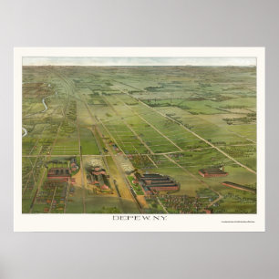 Depew, NY panoramische Karte - 1898 Poster