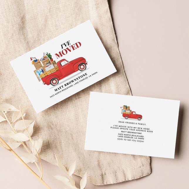 Déplacement du changement d'adresse de la carte qu (Watercolor Moving Announcement Change of Address)