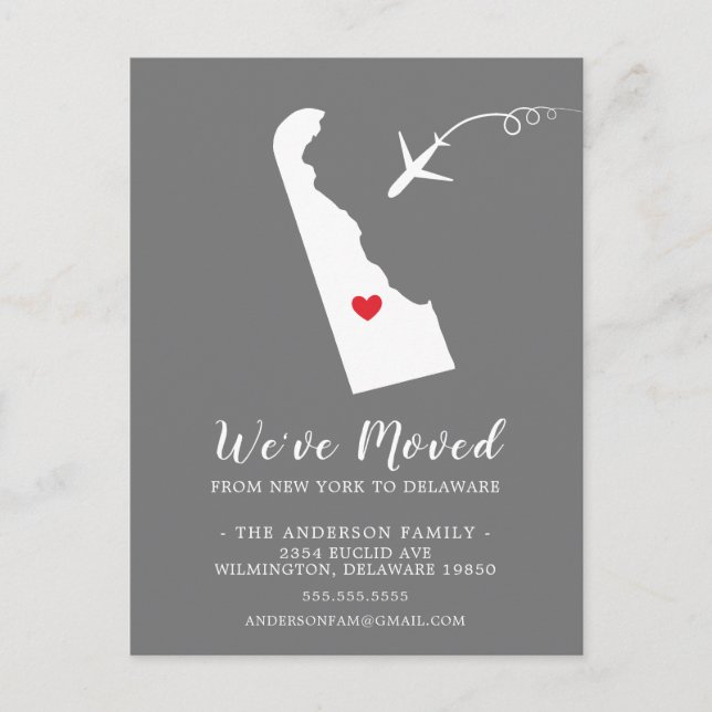 Déplacer la carte de poste DELAWARE Faire-part (Devant)