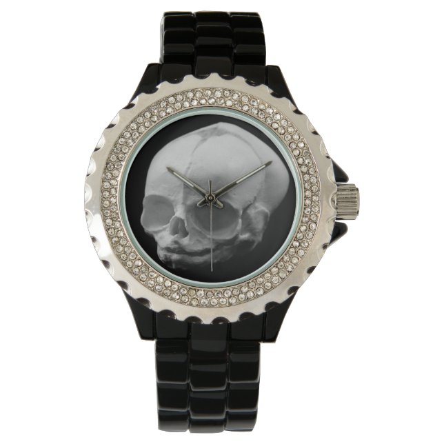 Déplaisant crâne bébé Gothique Dames Montre poigne (devant)