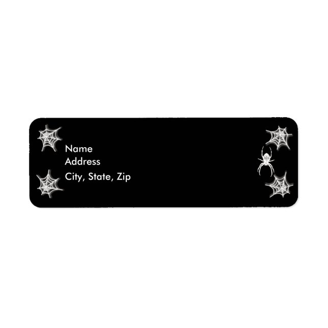 Déplaisant Spider & Étiquette de adresse Web Modèl (Devant)