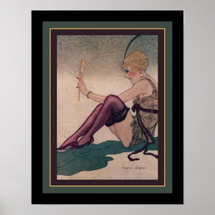 Dépliant Art déco des années 1920 avec miroir