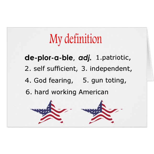 Déplorable, ma définition (Devant horizontal)