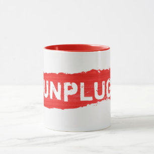 DÉPLUG Le Texte Sur La Mug De Peinture Rouge