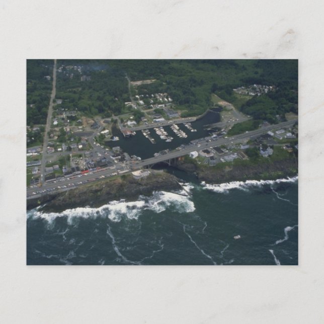 Depoe Bay Harbour Postkarte (Vorderseite)
