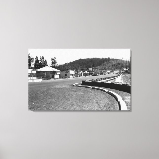Depoe Bay, Oregon Town View am Seeufer Leinwanddruck (Vorderseite)
