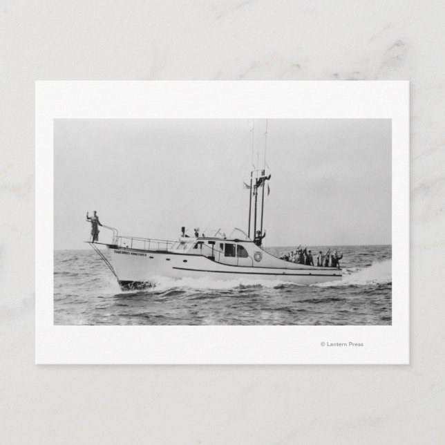 Depoe Bay, Oregon Tradewinds Kingfisher Boat Postkarte (Vorderseite)