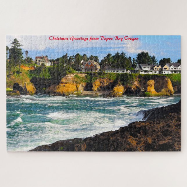 Depoe Bay Oregon. Weihnachtsgrüße (Horizontal)