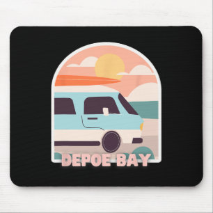 Depoe Y Beach Retro Pastellfarben Sonne und Surfen Mousepad