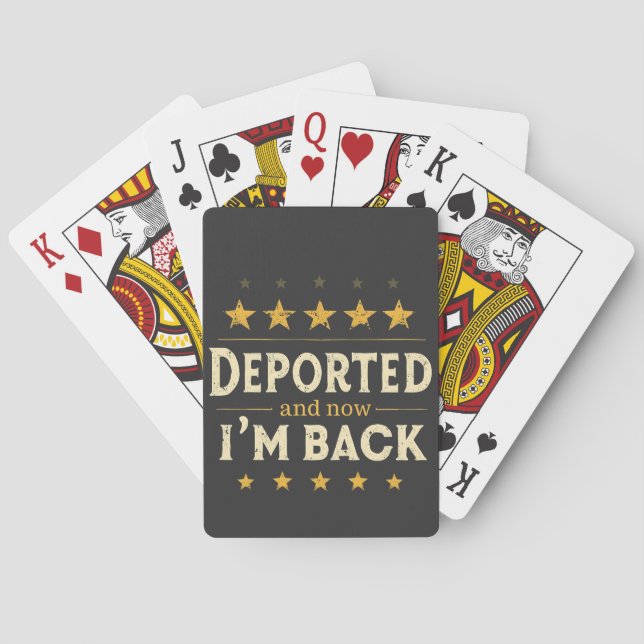 Deportiert und jetzt bin ich zurück Immigration Me Spielkarten (Rückseite)